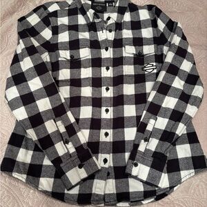 Harley-Davidson Black and White Womens Flannel shirt